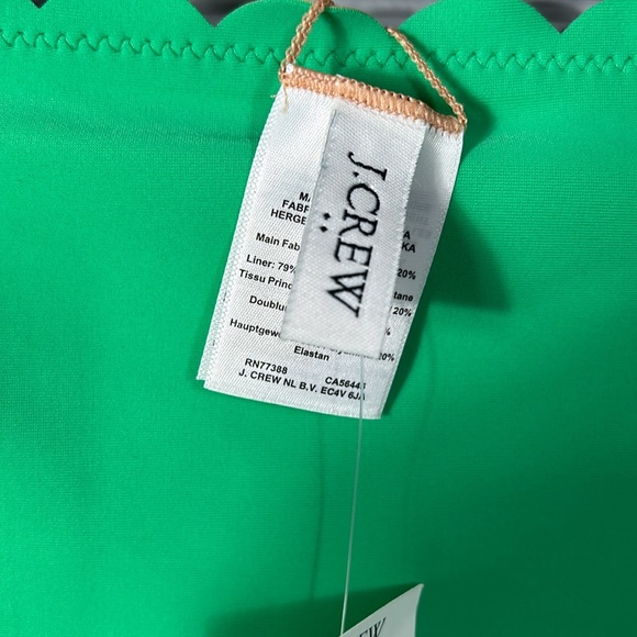 J Crew High-rise scalloped bikini bottom in Brilliant Green size small - Picture 4 of 12